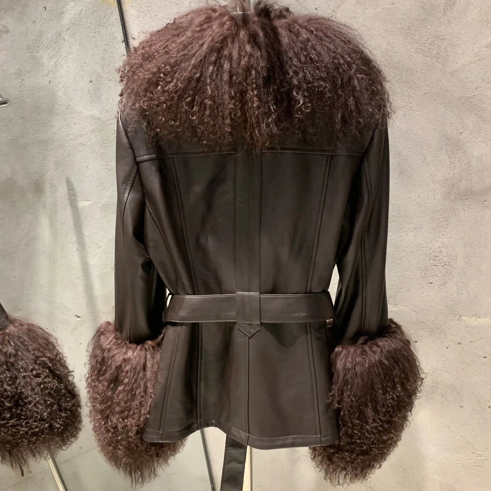 Sheep Fur Leather Jacket