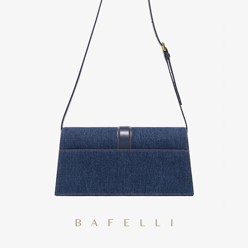 DENIM TRENDING SHOULDER CLUTCH
