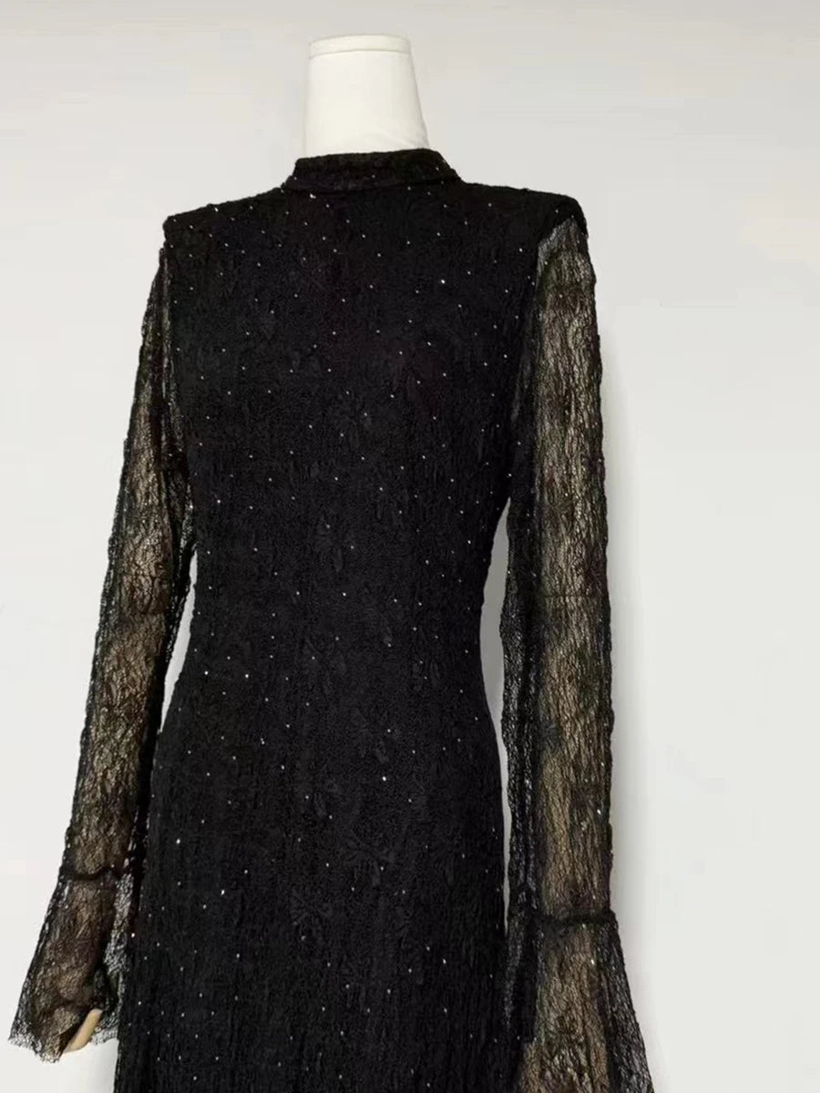 Long Sleeves Patchwork Dress