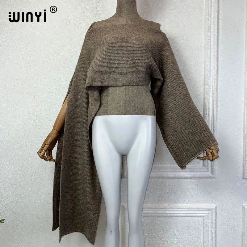 Pullover Sweater Cape Poncho