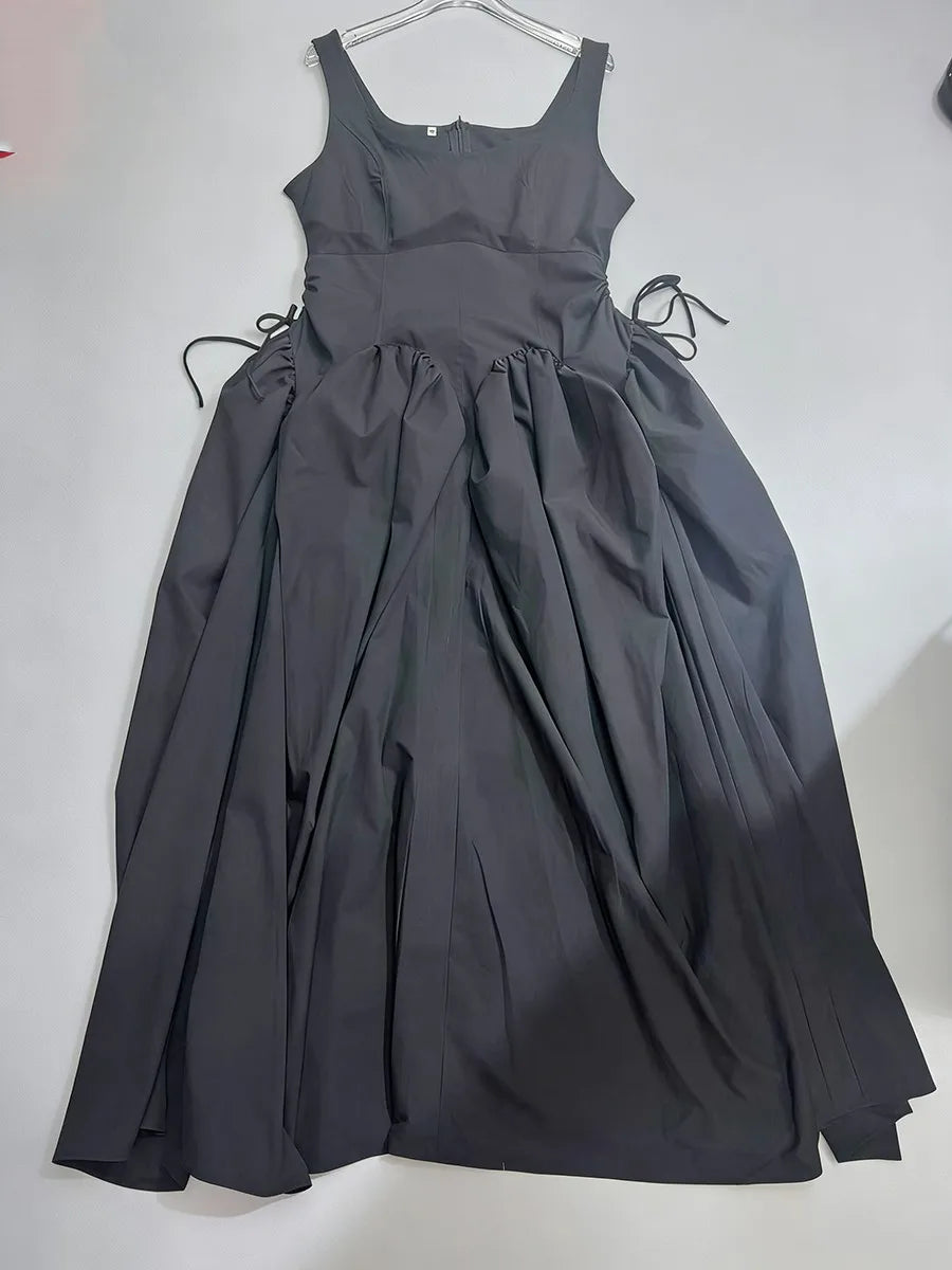 Solid Slimming Spliced Dress