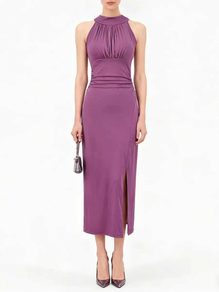 Round Neck Sleeveless  Dress