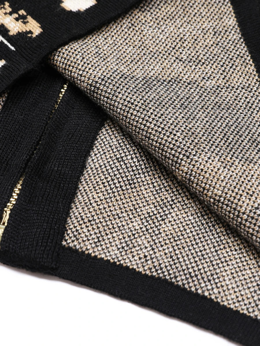 Leopard Zipper Fashion Dresses