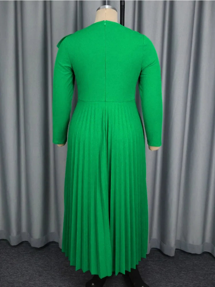 Plus Size A-Line Pleated Dress