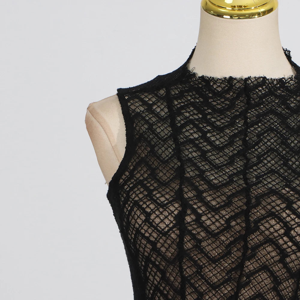 Spliced Sheer Dresses