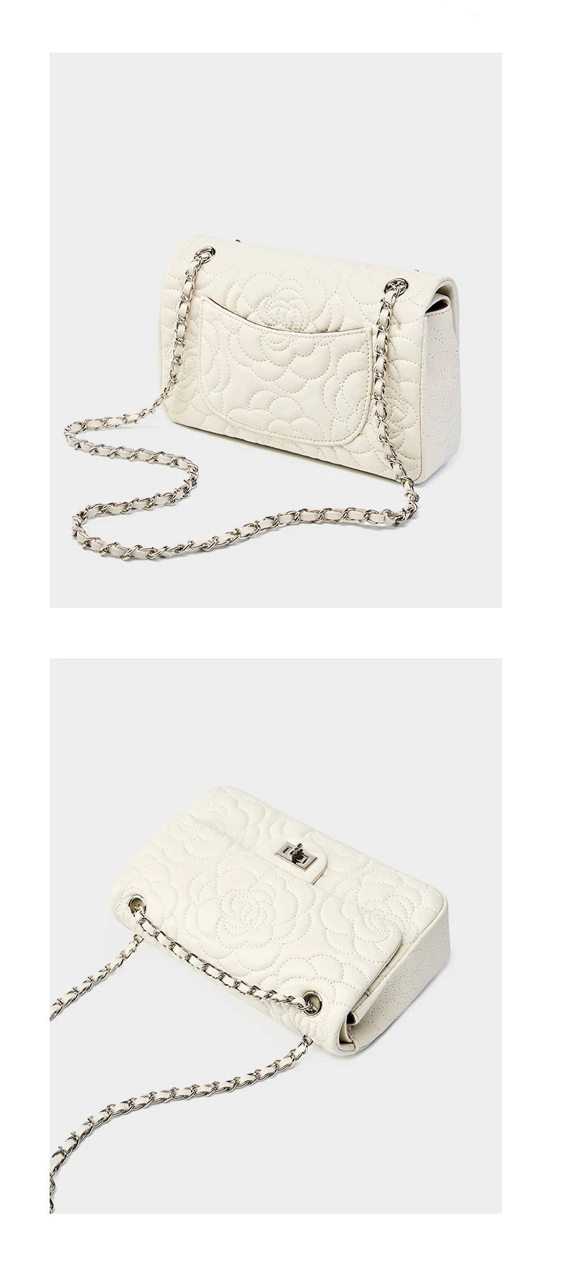 Camellia Pattern Chain Crossbody Bags