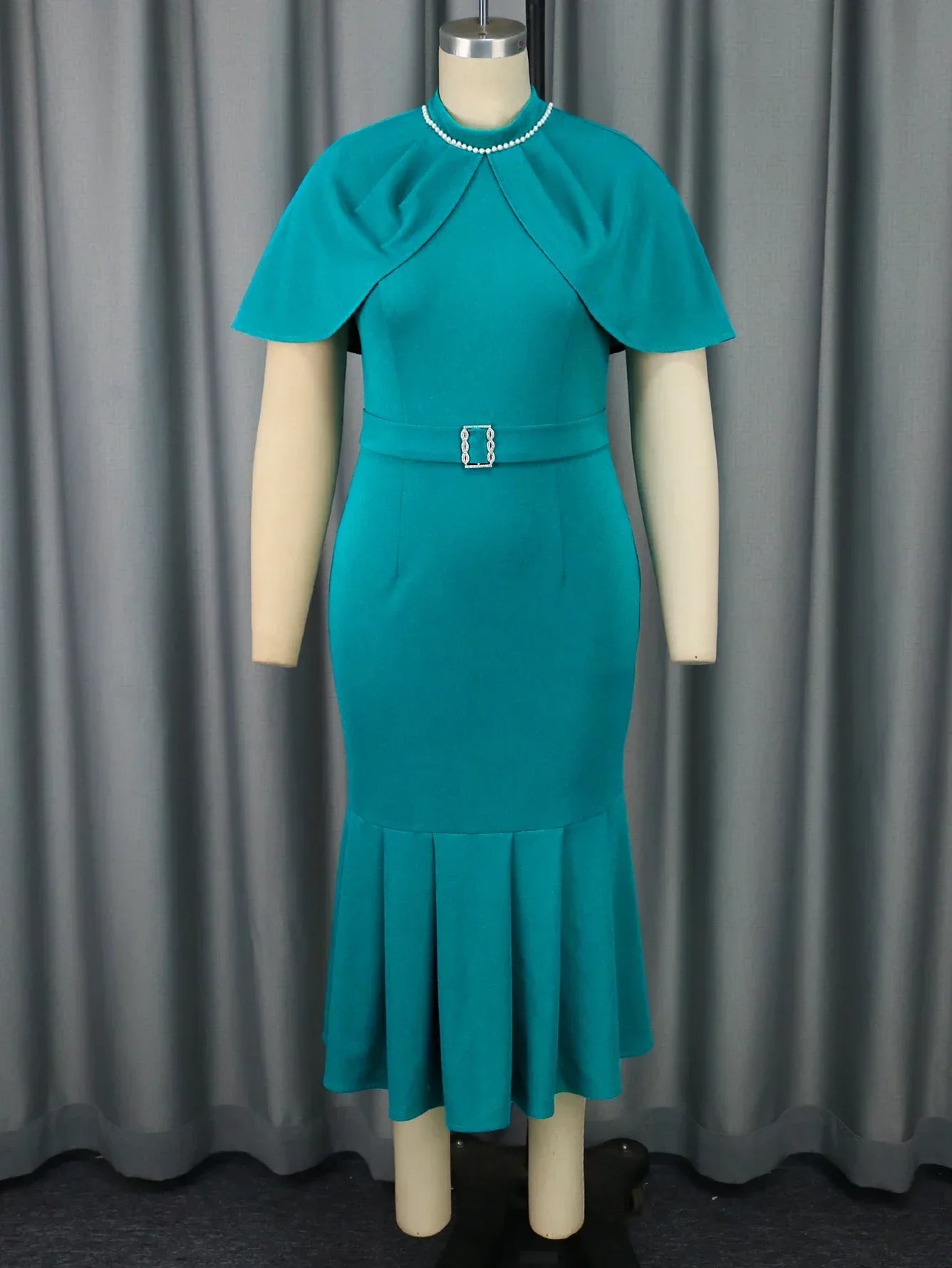 Plus Size Church Dress With Necklace