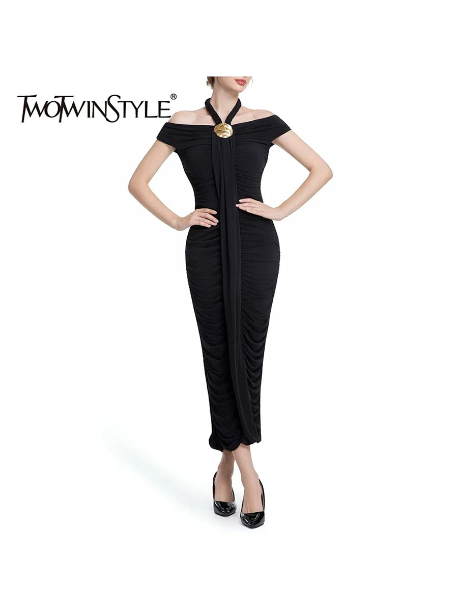 Halter Off Shoulder Tunic Ribbon