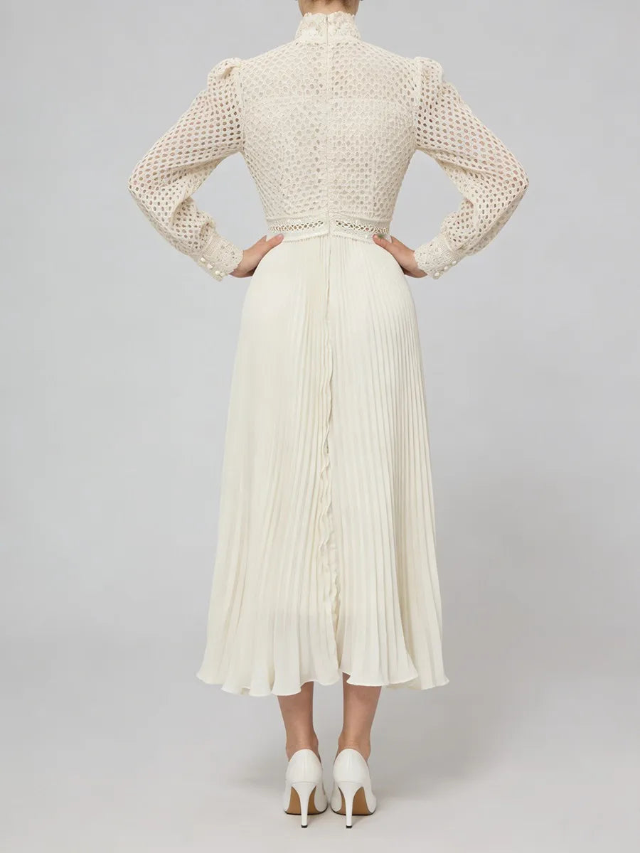 Hollow Out Spliced Embroidery Dresses