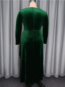 Plus Size Peplum Dress with Belt