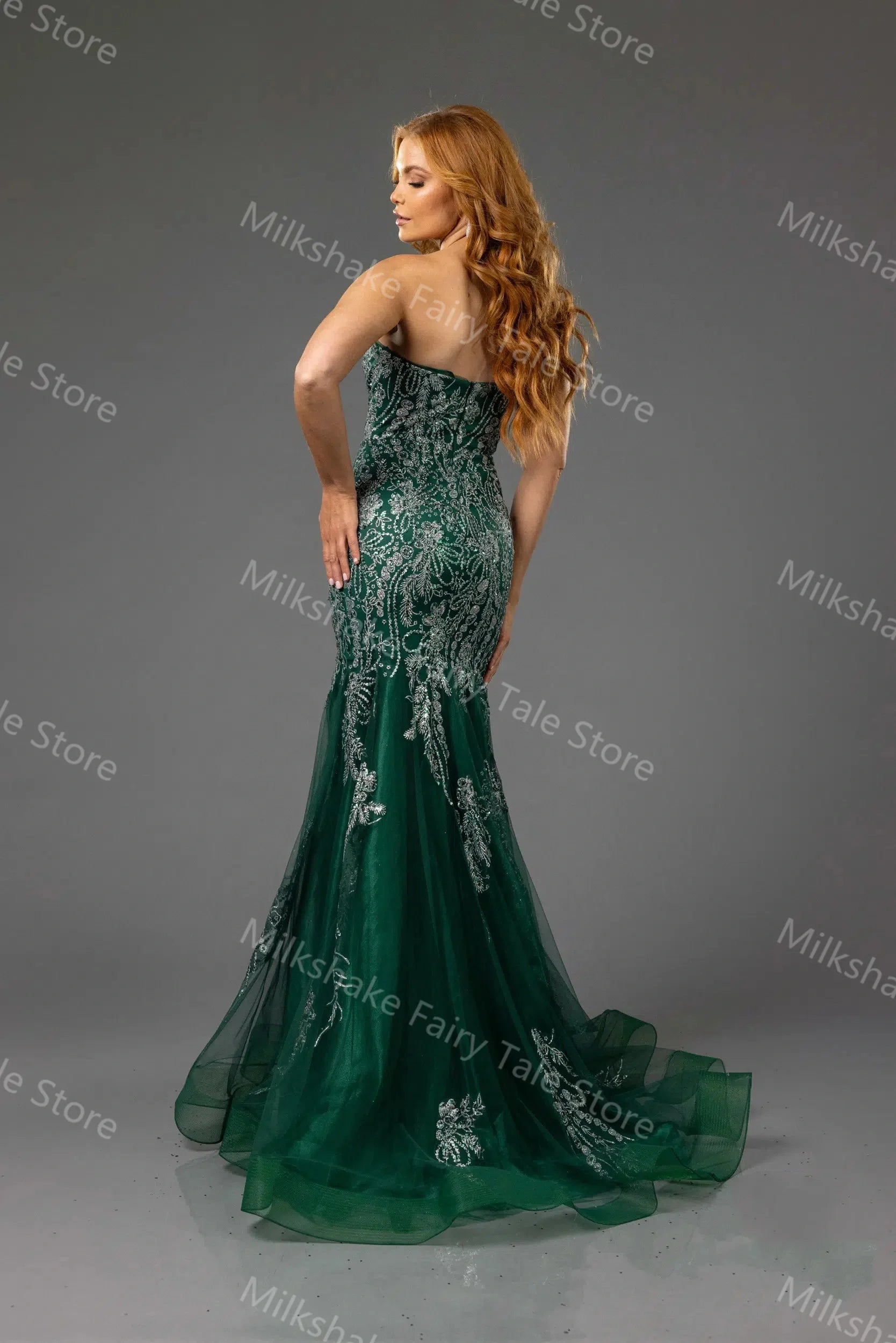 Glamorous Mermaid Glitter Lace Dress