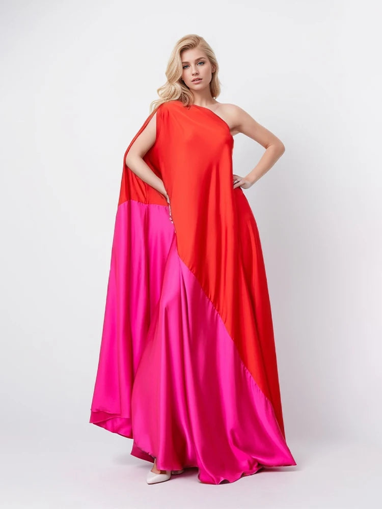 Color block Loose Dresses