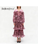 Spliced Ruffles Folds Casual Dresses