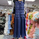 Patchwork Pockets Denim Dress