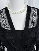 Hollow Out Spliced Lace  Dresses