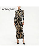 Leopard Zipper Fashion Dresses