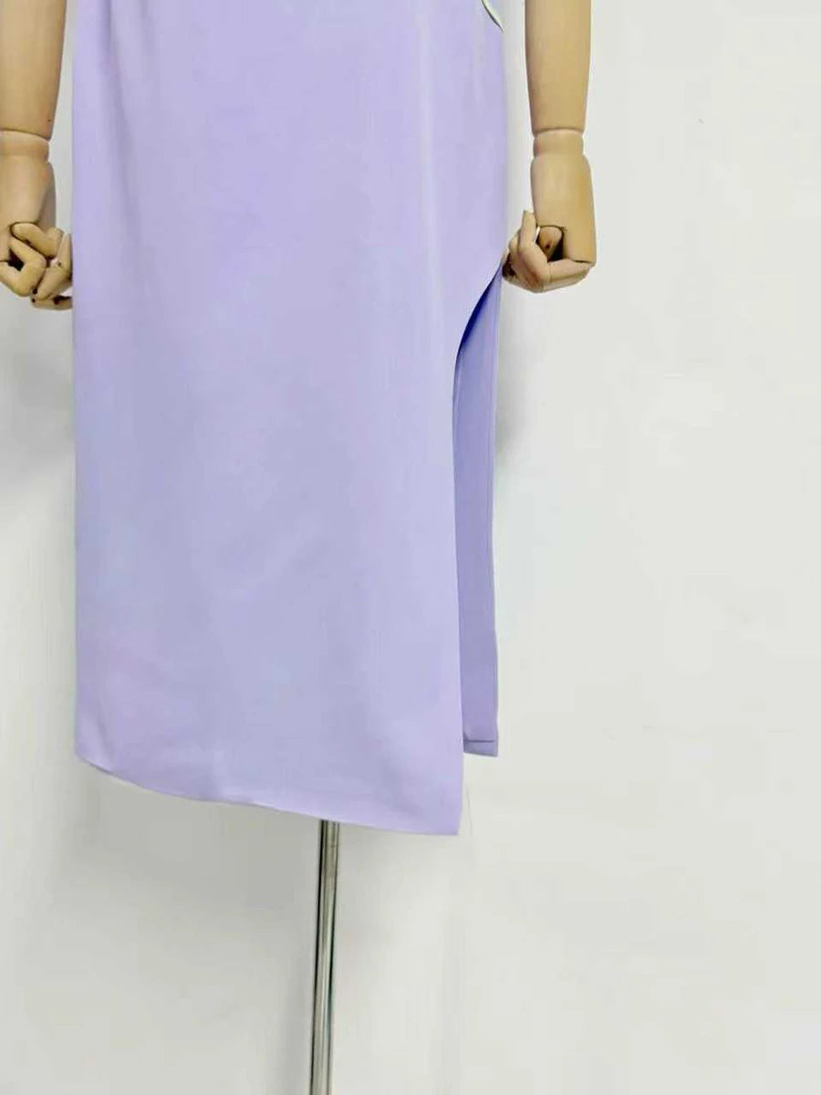 Spliced Appliqués Slimming Dresses