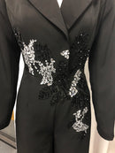 Solid Slimming Spliced Beading  Jumpsuits