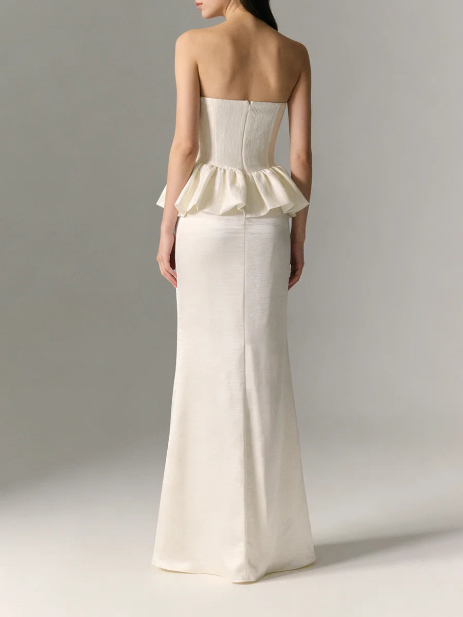 Solid Spliced Pleated Dresses