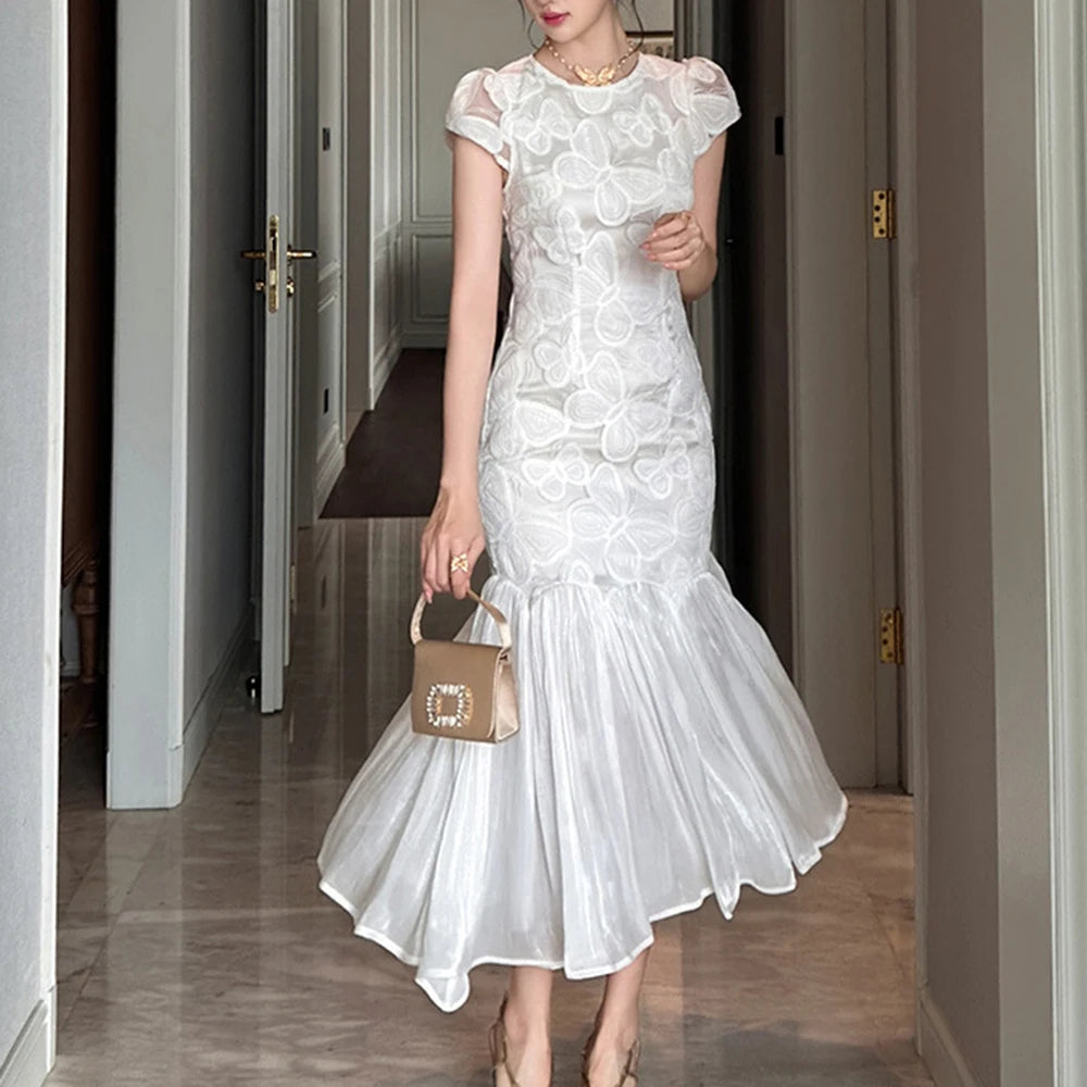 Spliced Lace Elegant Dress