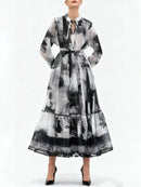 Spliced Lace Up Dresses