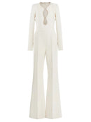 Hollow Out Spliced Bead Minimalist Jumpsuit