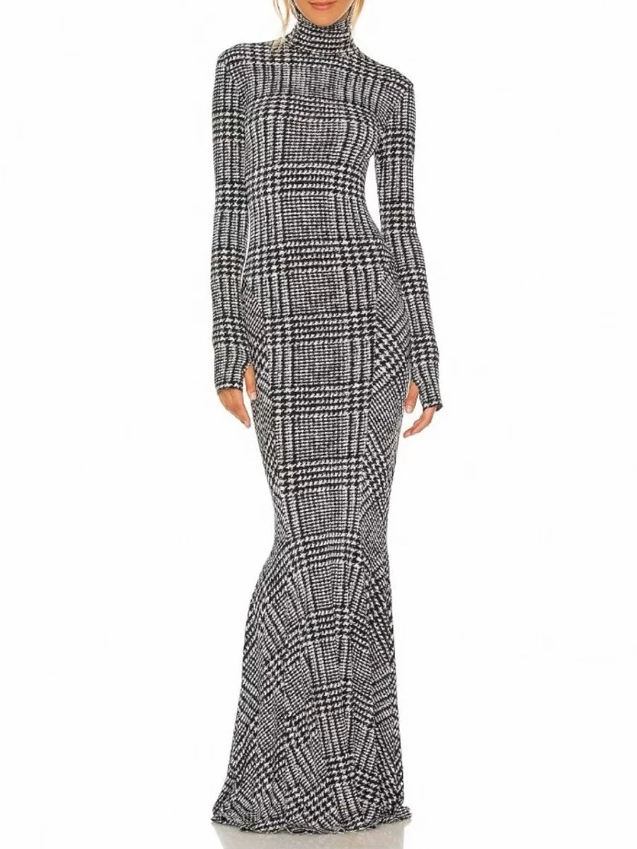 Spliced Plaid Fashion Dresses