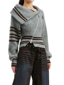 Striped Zipper Sweaters