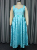 Plus Size Jacquard Midi Dress