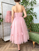Strapless Tulle Floral Dress
