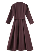 Solid Spliced 3D Buttons Dresses