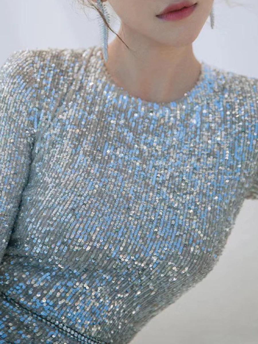 Spliced Sequins Dresses