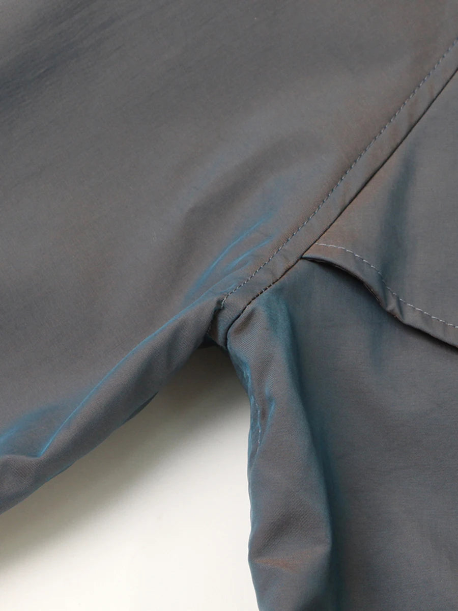 Color Spliced Buttons Temperament Trench Coat