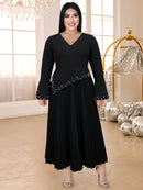 Plus Size Pleated Church Dress