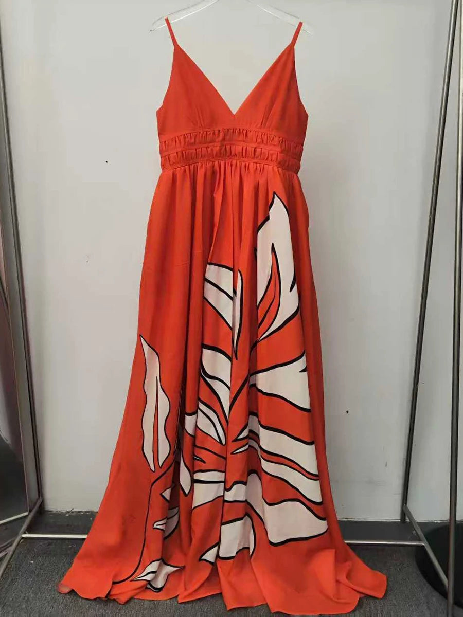 Printing Loose Spliced Dresses