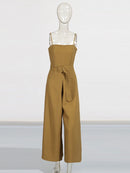 Spliced Belt Slimming Jumpsuits