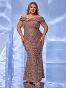 Plus Size Sequins Dress