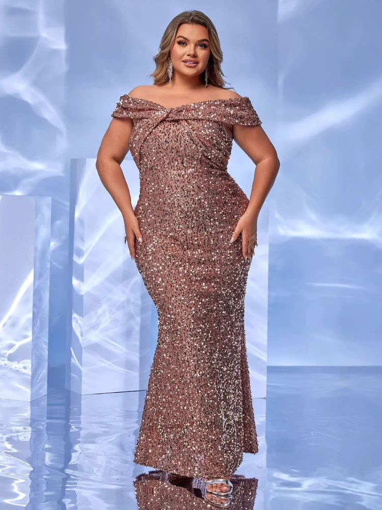 Plus Size Sequins Dress