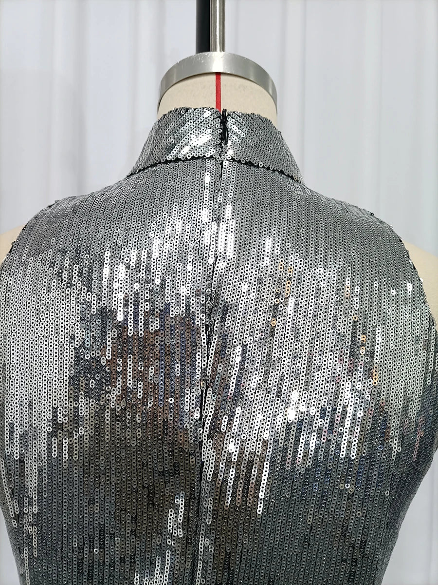 Spliced Sequins Dresses