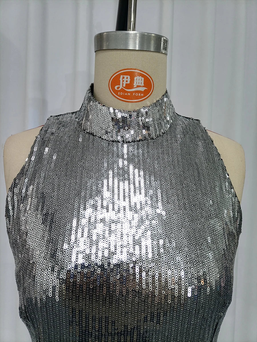 Spliced Sequins Dresses