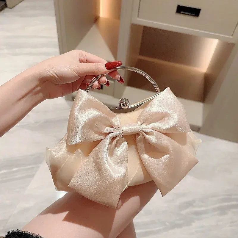 Satin Bow Evening Bags Clutch