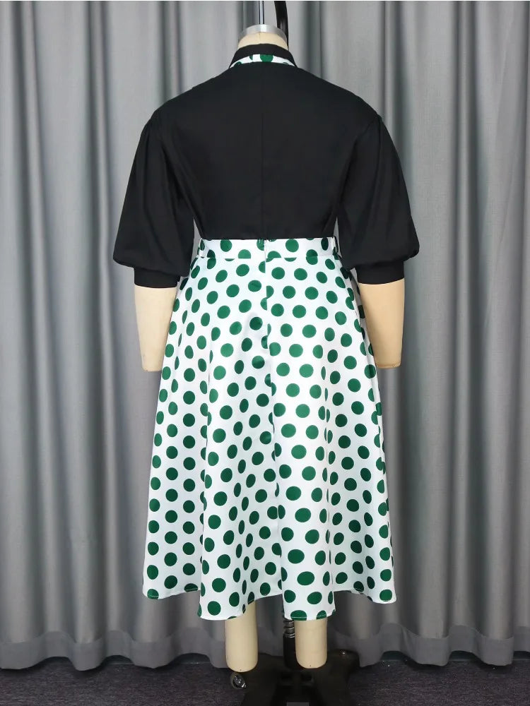 Plus Size Two Piece Polka Dot Set