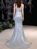 Gradient Spliced Sequins Dresses