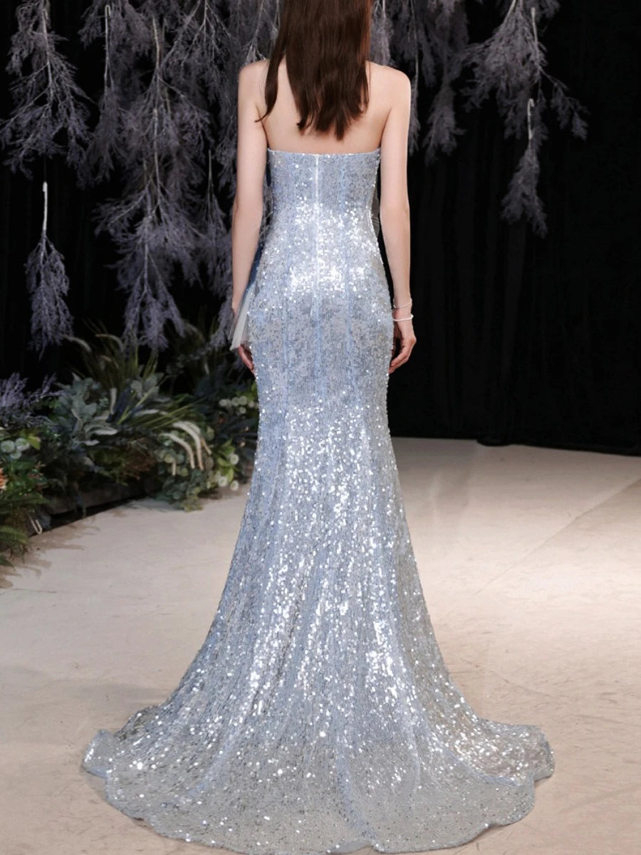 Gradient Spliced Sequins Dresses