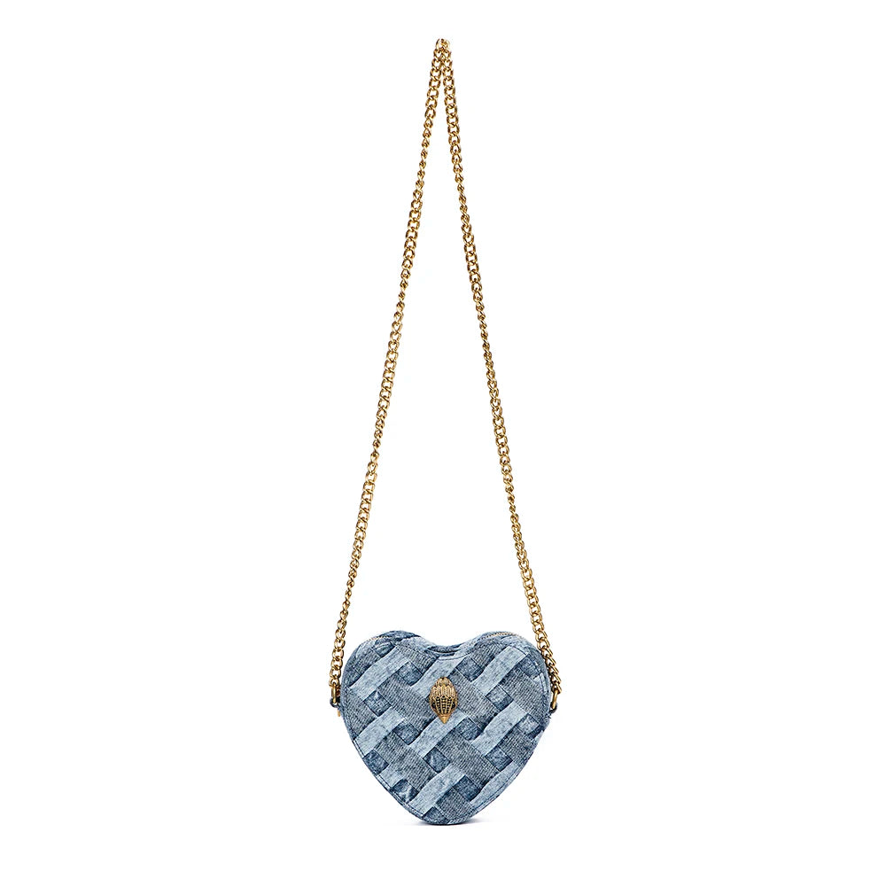 Lady Heart Shaped Bag Wash Denim