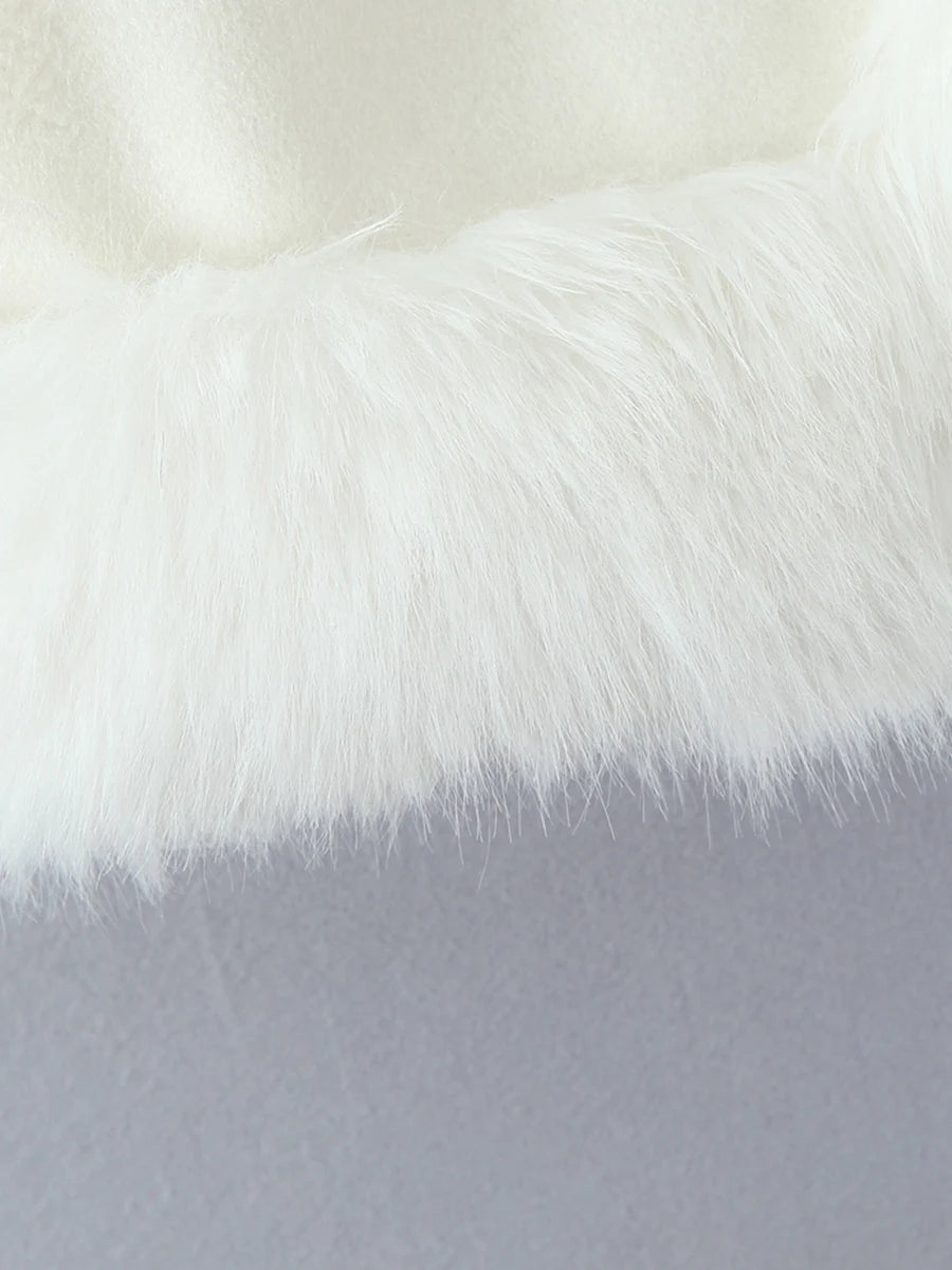 Solid Loose Spliced Fluff Elegant Jackets