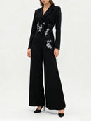 Solid Slimming Spliced Beading  Jumpsuits