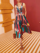 Spliced Button Dresses