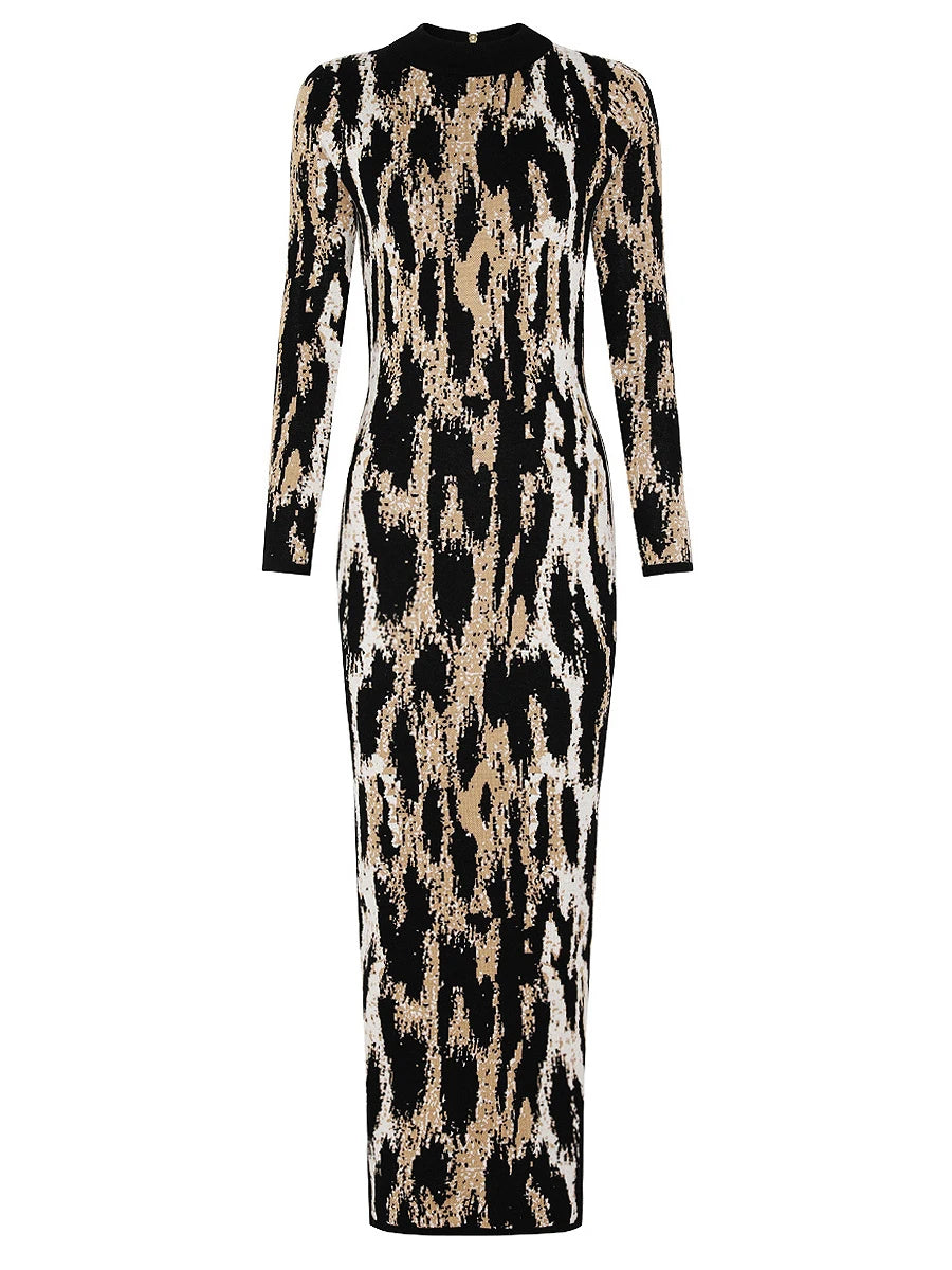 Leopard Zipper Fashion Dresses