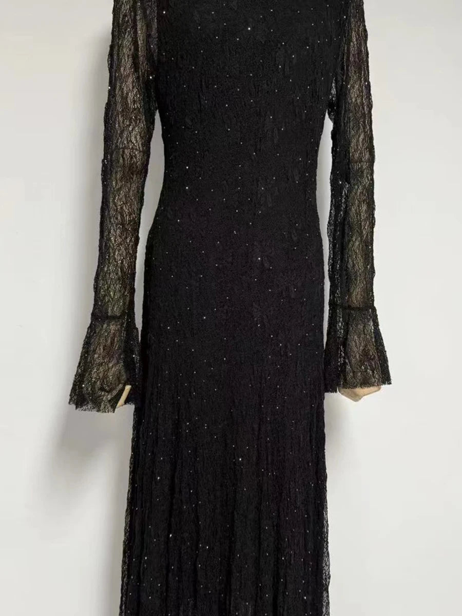 Long Sleeves Patchwork Dress